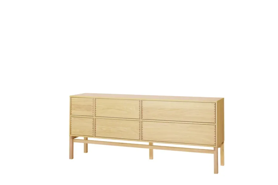 Aparador Hylte 6 cajones 172x73 cm, Roble