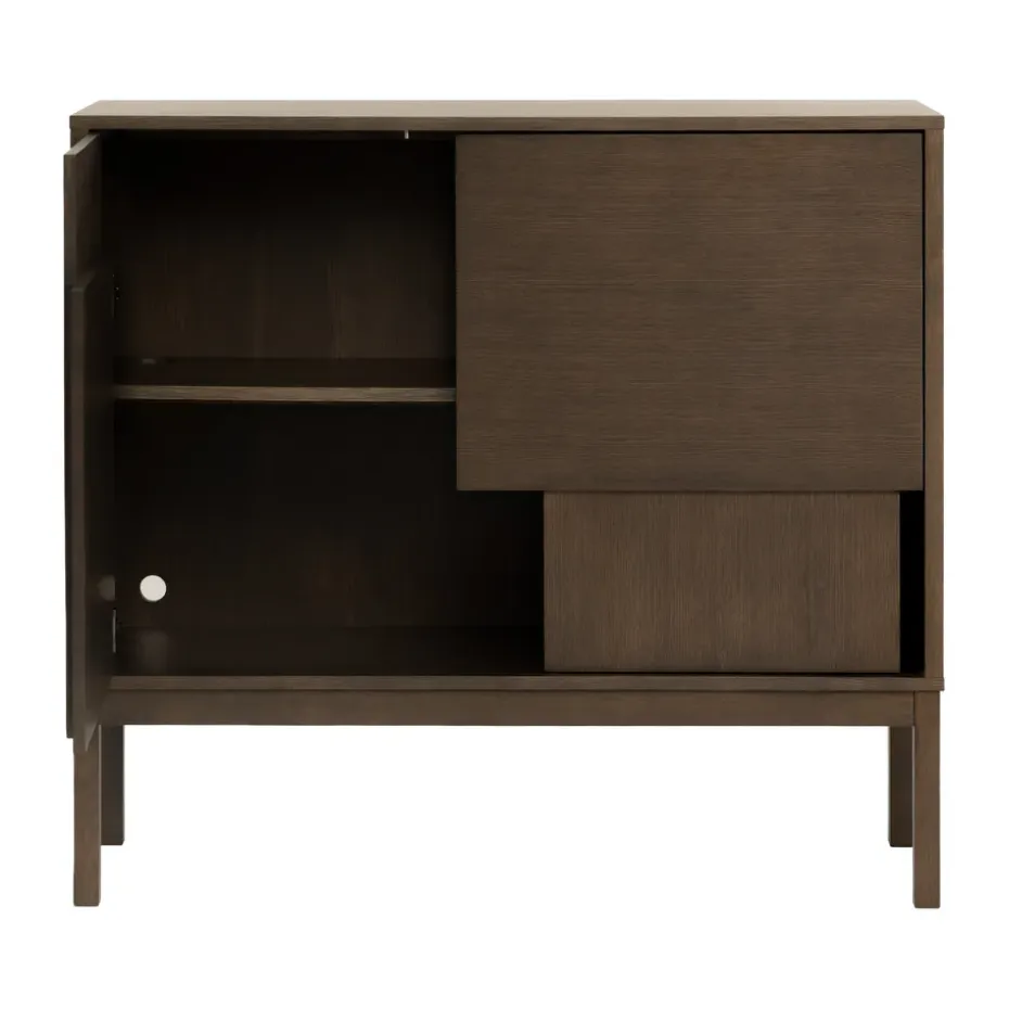 Aparador Layer, Roble oscuro, 120x110, con patas