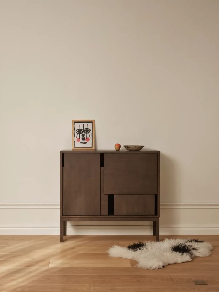 Aparador Layer, Roble oscuro, 120x110, con patas