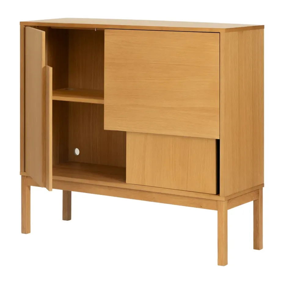 Aparador Layer, Roble, 120x110, con patas