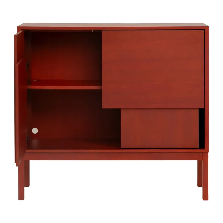 Aparador Layer, Rojo, 120x110, con patas
