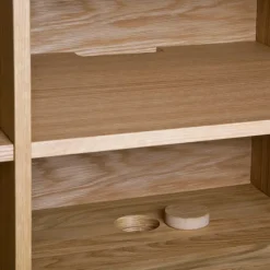 Aparador Moodi 180, Gris/blanco, estructura de roble