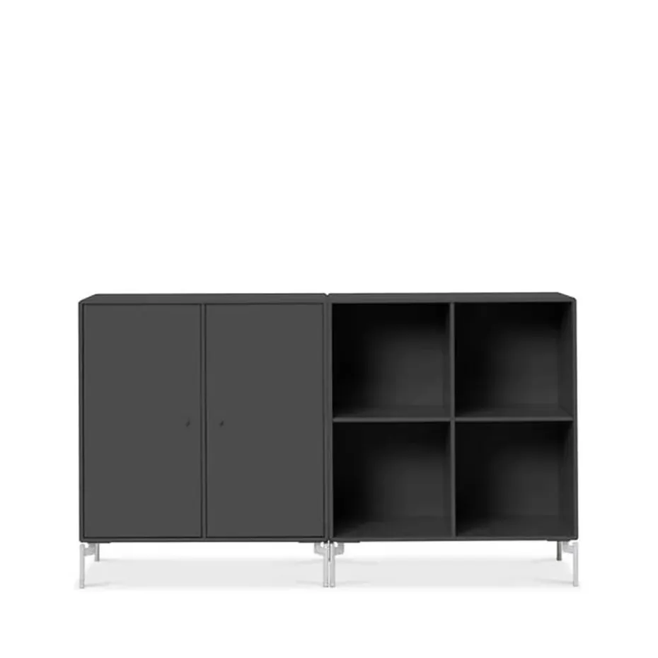 Aparador Pair, Antracita 04, patas de cromo