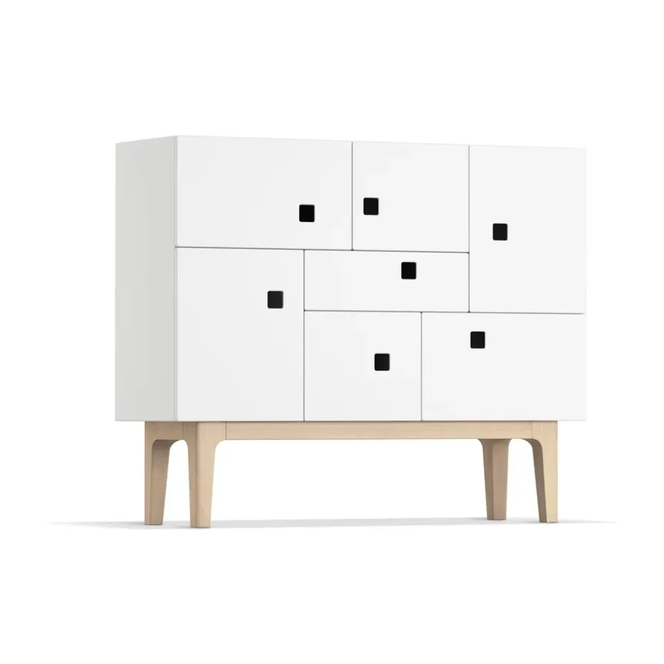 Aparador Peep C1, Blanco, roble pigmentado blanco