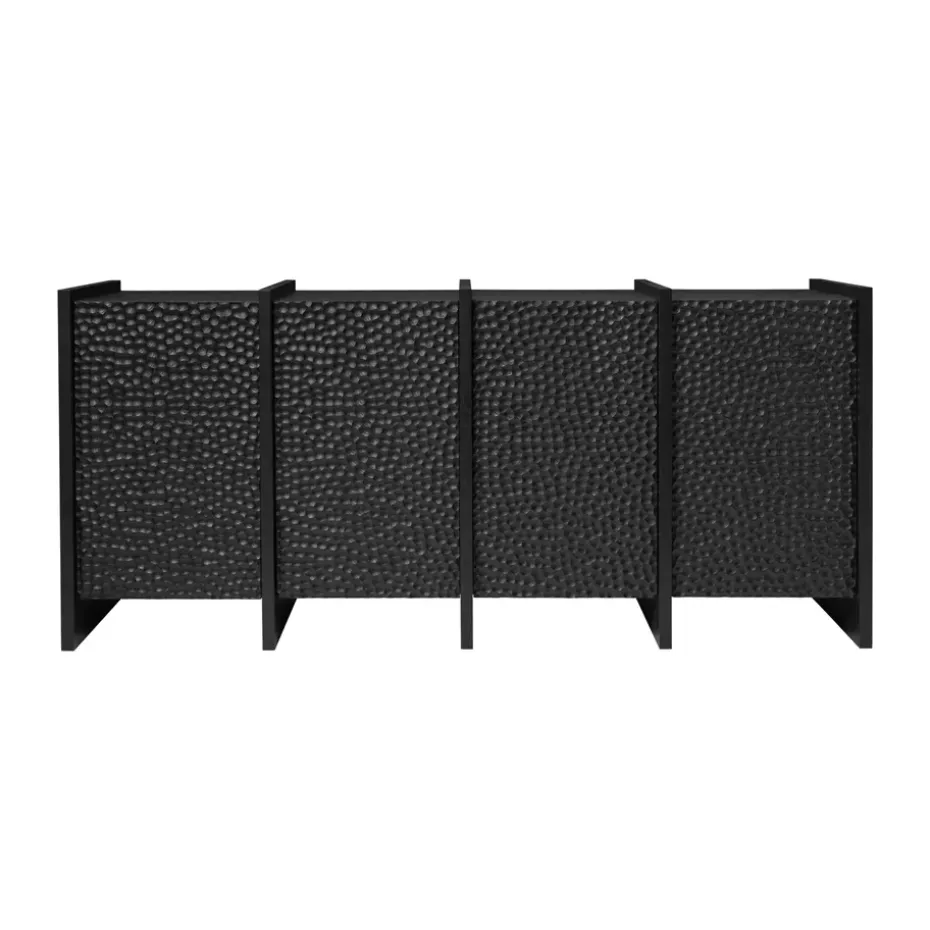 Aparador Scarni, Fresno teñido oscuro, 163x50x74 cm