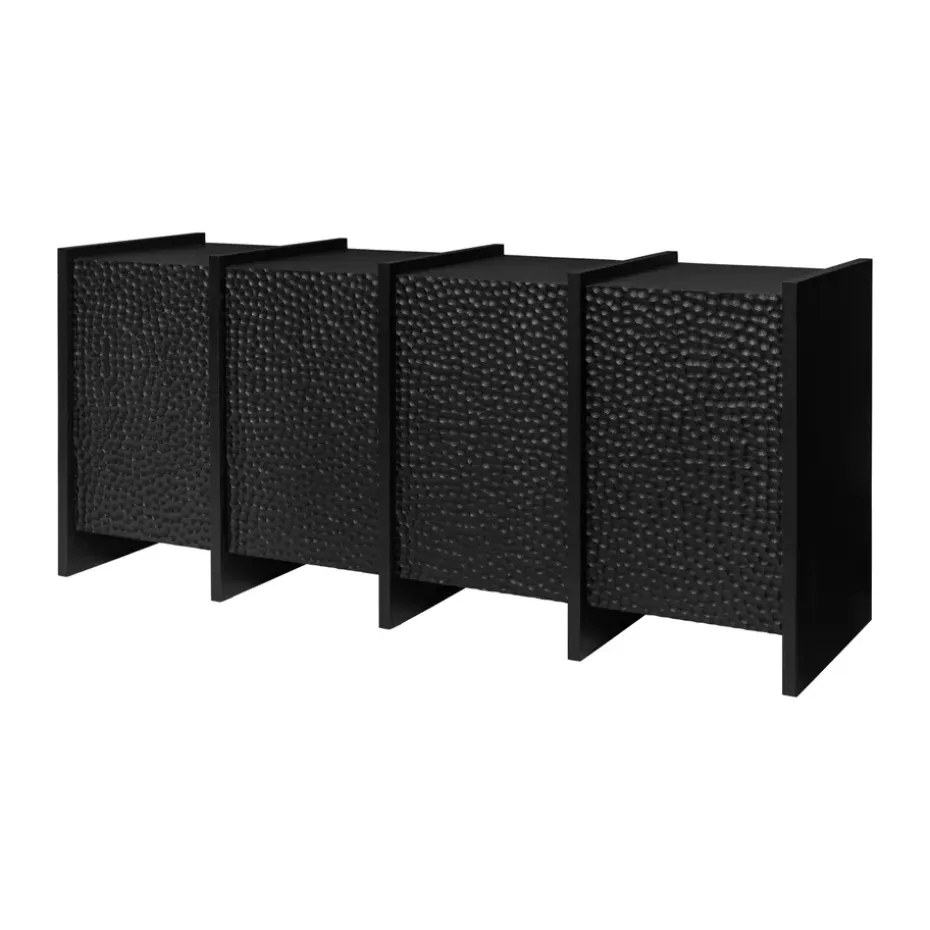 Aparador Scarni, Fresno teñido oscuro, 163x50x74 cm