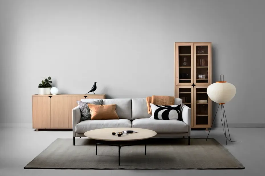 Aparador Vidja, Roble pigmentado blanco