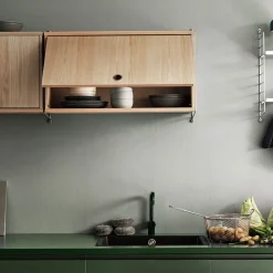 Armario con puerta abatible String, Beige, 78x30 cm