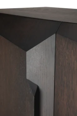 Armario Stairs , Roble lacado en marrón - 2 puertas, 100x150 cm