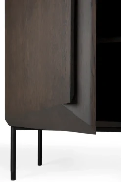 Armario Stairs , Roble lacado en marrón - 2 puertas, 100x150 cm