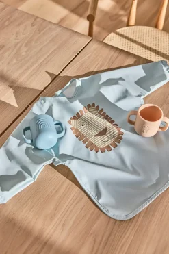 Babero con mangas Lobo Lion, Ice blue