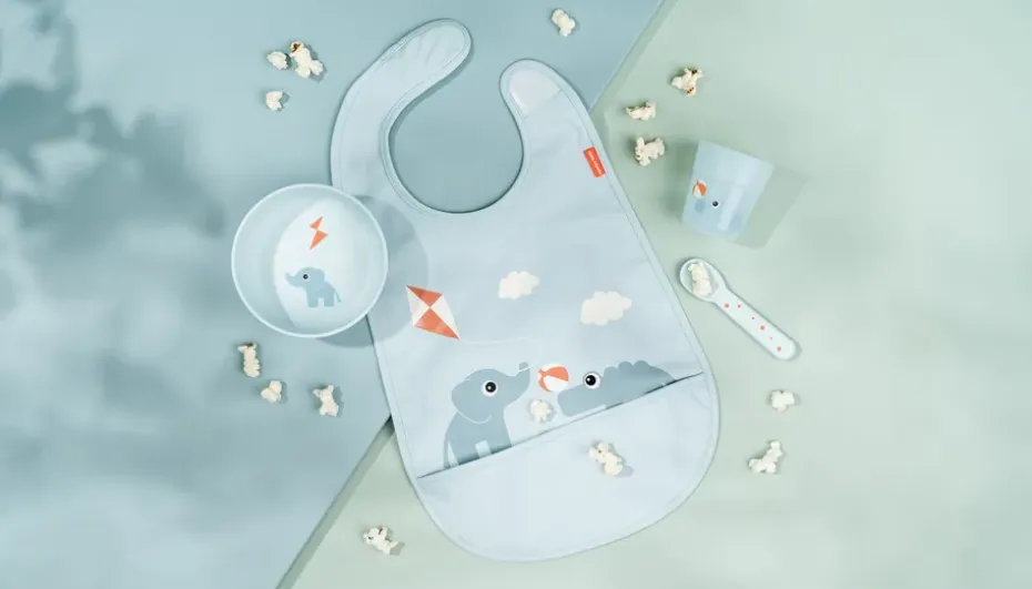 Babero con velcro Playground, Blue