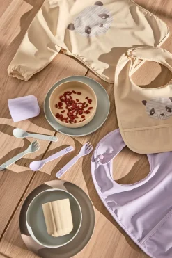 Babero panda Lun Lun 2 piezas, Vanilla-lavender