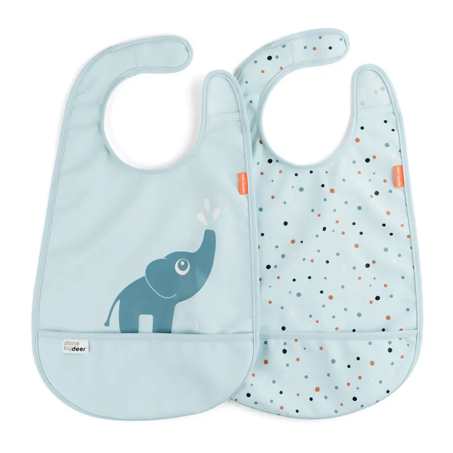 Baberos con velcro Elphee 2-pack, Blue