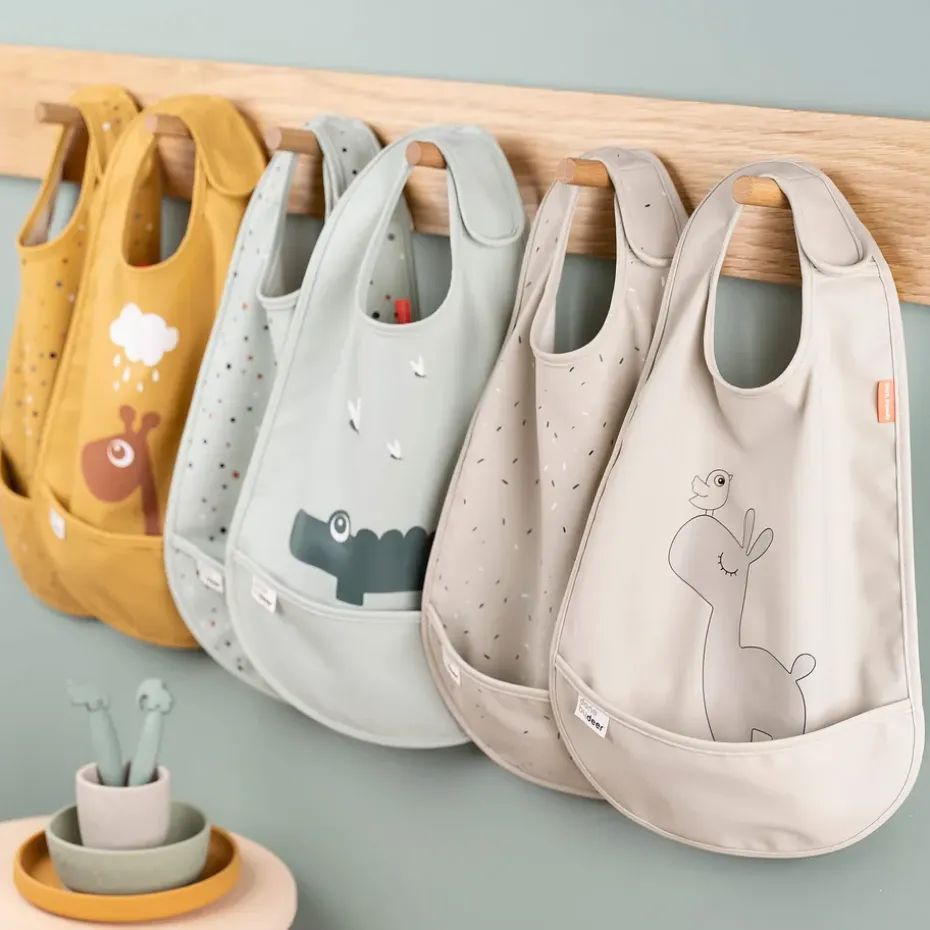 Baberos con velcro Lalee 2-pack, Sand