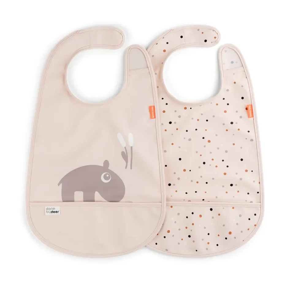 Baberos con velcro Ozzo 2-pack, Powder