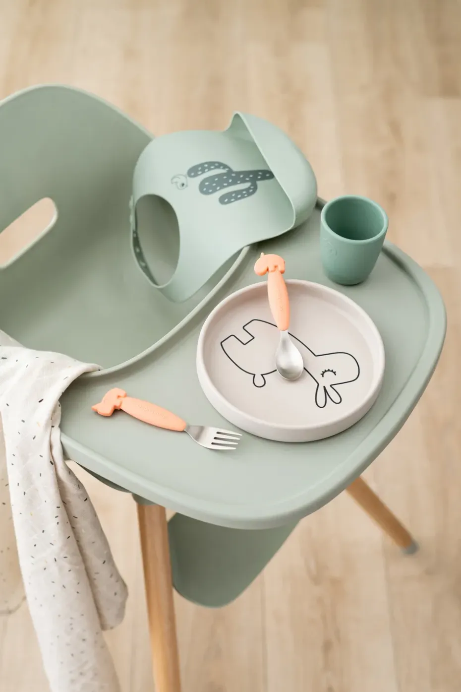 Baberos Lalee 2-pack, Sand-green