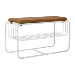 Banco/estante zapatero Nod 80x36x42 cm, White