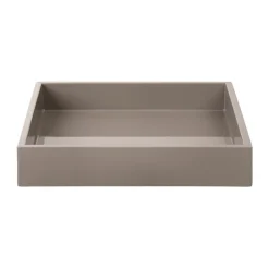 Bandeja decorativa lacada Lux 19x19x3,5 cm, Warm grey