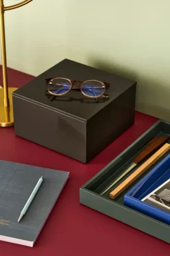 Bandeja decorativa lacada Lux 19x19x3,5 cm, Ultramarin