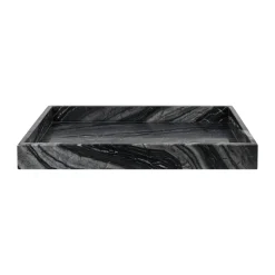 Bandeja decorativa Marble large 30x40 cm, Black-grey