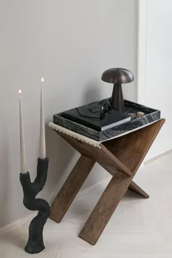 Bandeja decorativa Marble large 30x40 cm, Black-grey