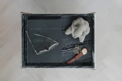 Bandeja decorativa Marble large 30x40 cm, Black-grey