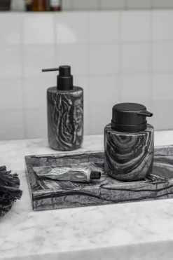 Bandeja decorativa Marble 16x31 cm, Negro-gris