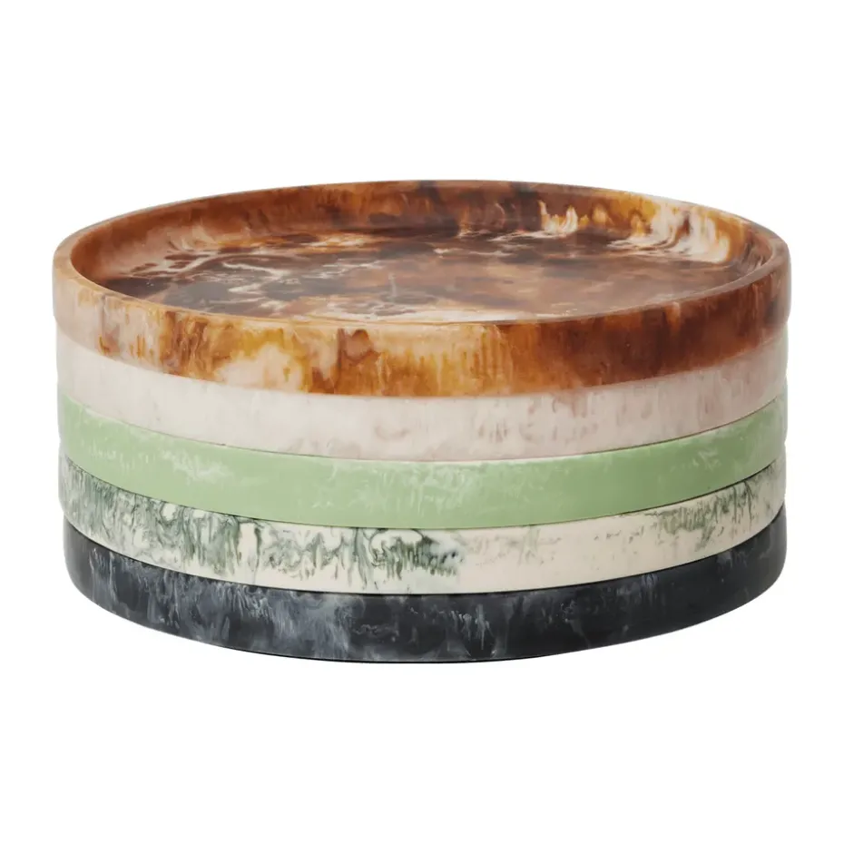 Bandeja decorativa Mist Ø30 cm, Emerald-off-white