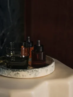 Bandeja decorativa Mist Ø20 cm, Emerald-off-white