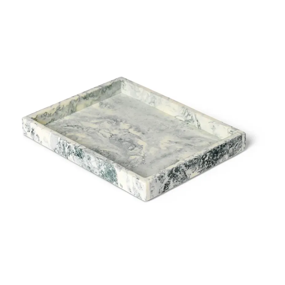 Bandeja decorativa Mist 15x20 cm, Emerald-off white