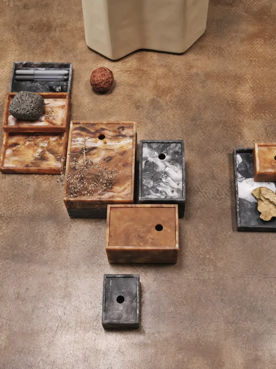 Bandeja decorativa Mist 15x20 cm, Charcoal