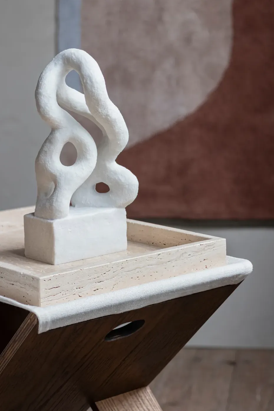 Bandeja decorativa Travertine 30x40 cm, Linen