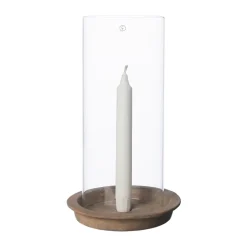 Bandeja Ernst para velas-portavelas incl. cilindro de vidrio 30 cm, Terracota