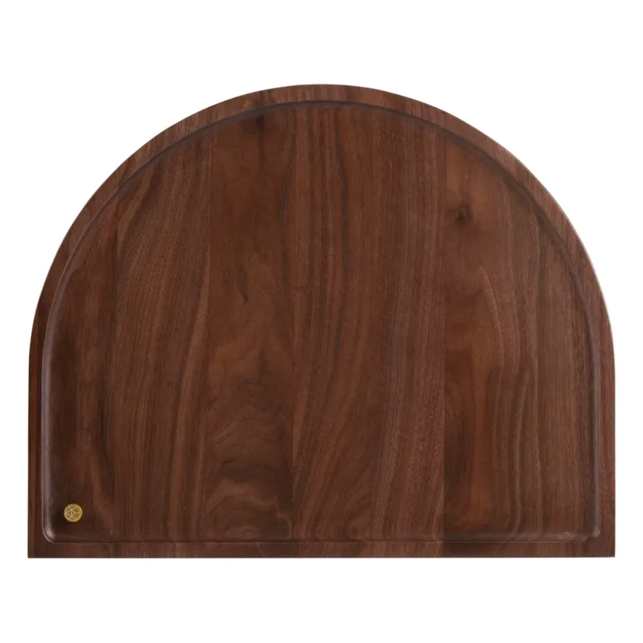 Bandeja redondeada Sessio 32x40 cm, nogal