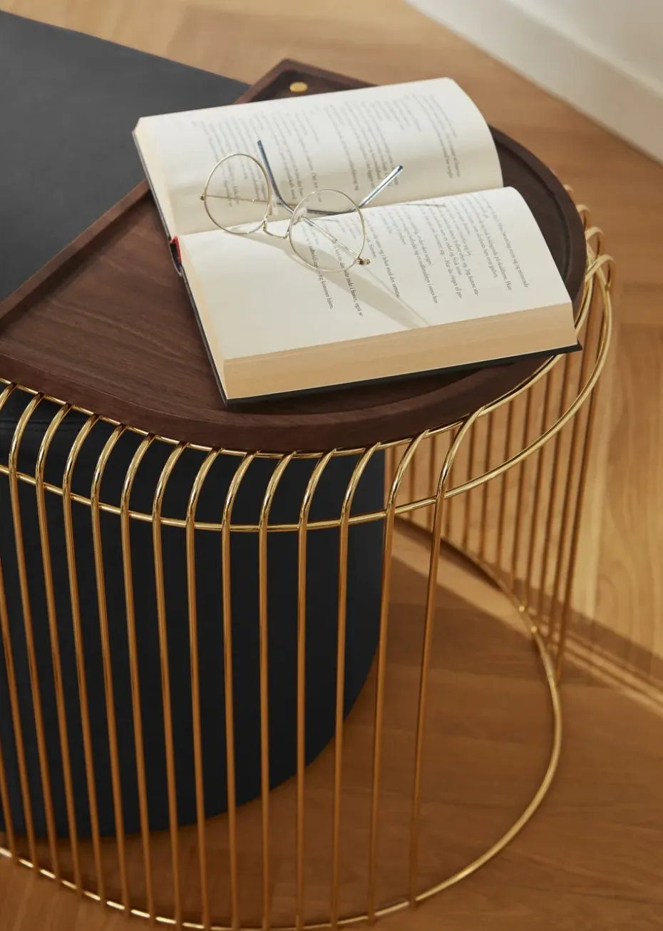 Bandeja redondeada Sessio 32x40 cm, nogal