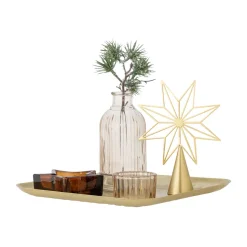 Bandeja Sanga con objeto decorativo 6 piezas, Oro