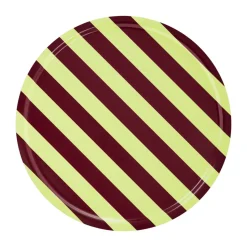 Bandeja Stripe Large Ø65 cm, Butter-burgundy