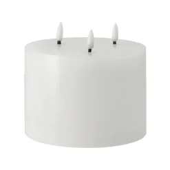 Bloque de vela LED Bright Melt 3 mechas 13 cm, Blanco