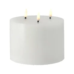 Bloque de vela LED Bright Melt 3 mechas 13 cm, Blanco