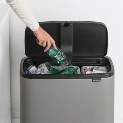 Bo Touch Bin 11+23 L, Mineral concrete grey