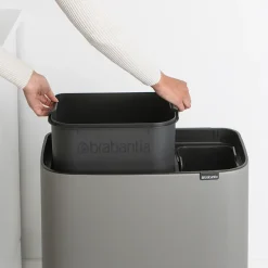 Bo Touch Bin 11+23 L, Mineral concrete grey