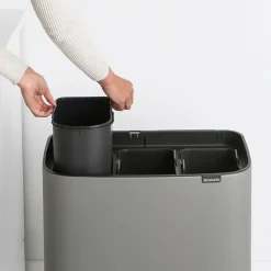 Bo Touch Bin 3 x 11 L, Mineral concrete grey