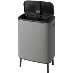 Bo touch bin high 2x30 L, Mineral concrete grey