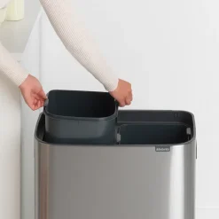 Bo touch bin 2x30 L, acero cepillado mate
