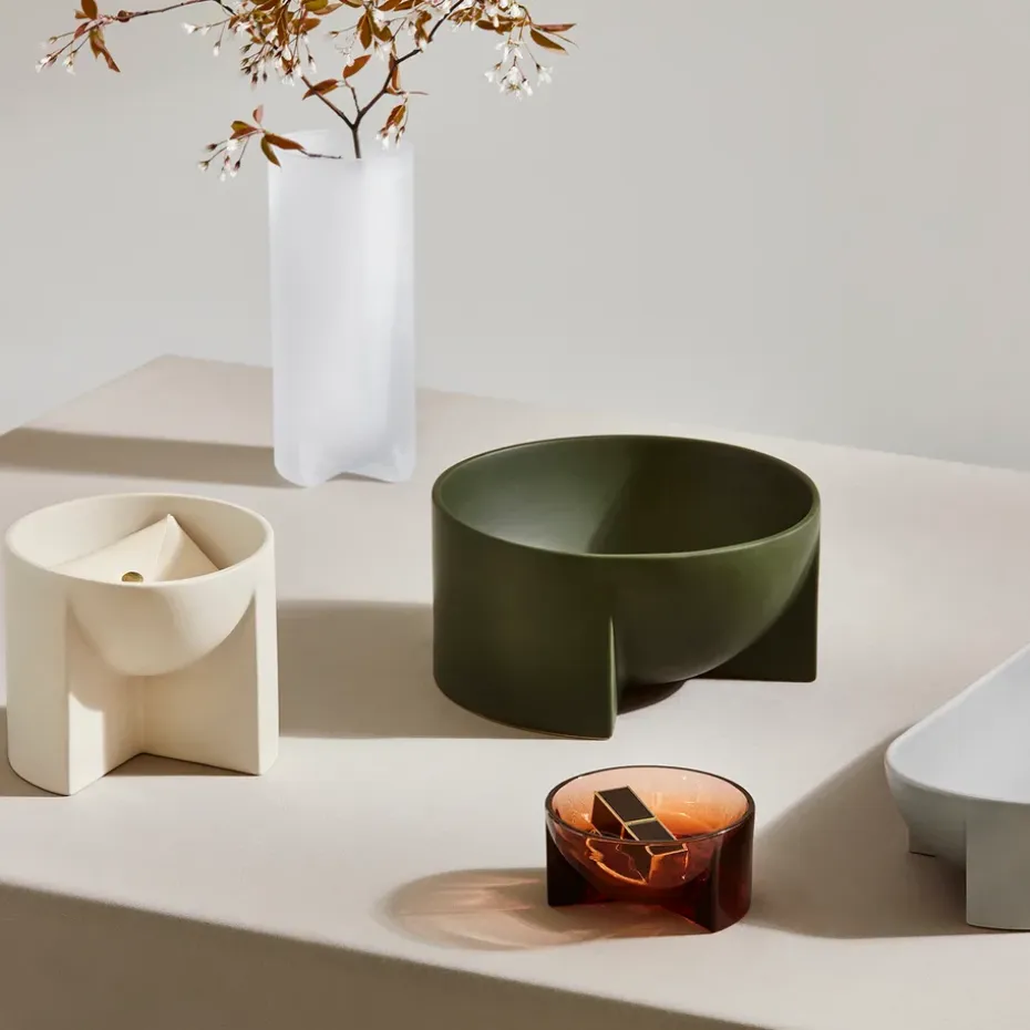 Bol cerámica Kuru 12x24 cm, verde musgo