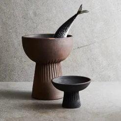 Bol con pie Fire S, marrón