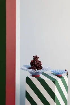 Bol Lori L Ø38 cm, Azul claro-burdeos