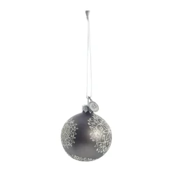 Bola de Navidad Cadelia Ø6 cm, Gris oscuro, copo de nieve
