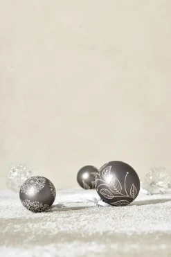 Bola de Navidad Cadelia Ø6 cm, Gris oscuro, copo de nieve